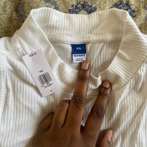 Old Navy White Ribbed Top XXL